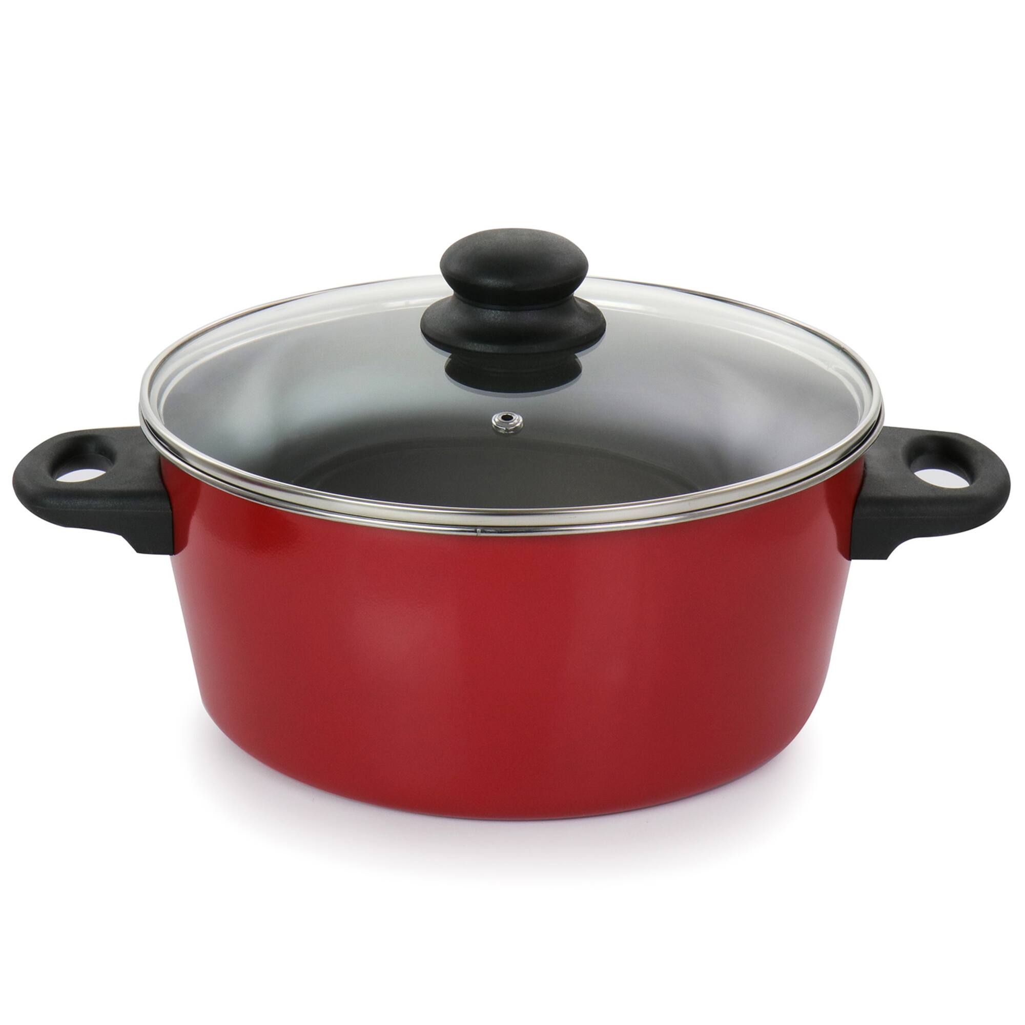 Gibson Home® Armada 7-Piece Red Nonstick Carbon Steel Cookware Set